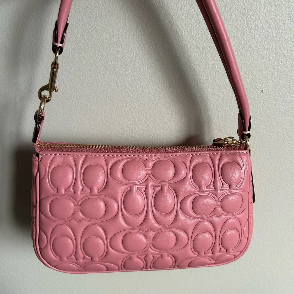 Coach Nolita 19 Pink Quilted Leather Signature C Shoulder Bag Excellent - Picture 3 of 10